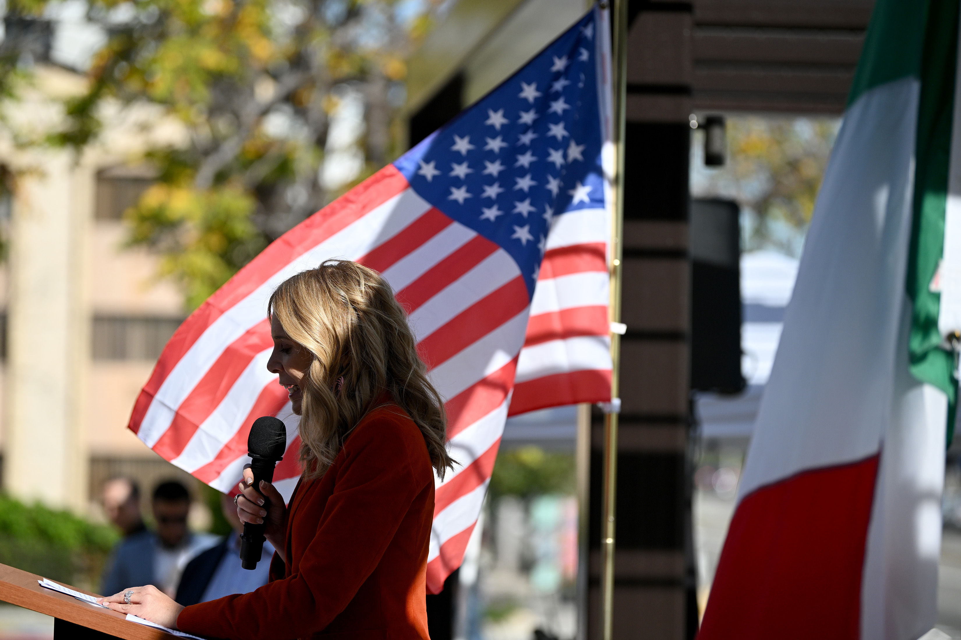 The Italian Consul General of Los Angeles Rafaella Valentini speaks...