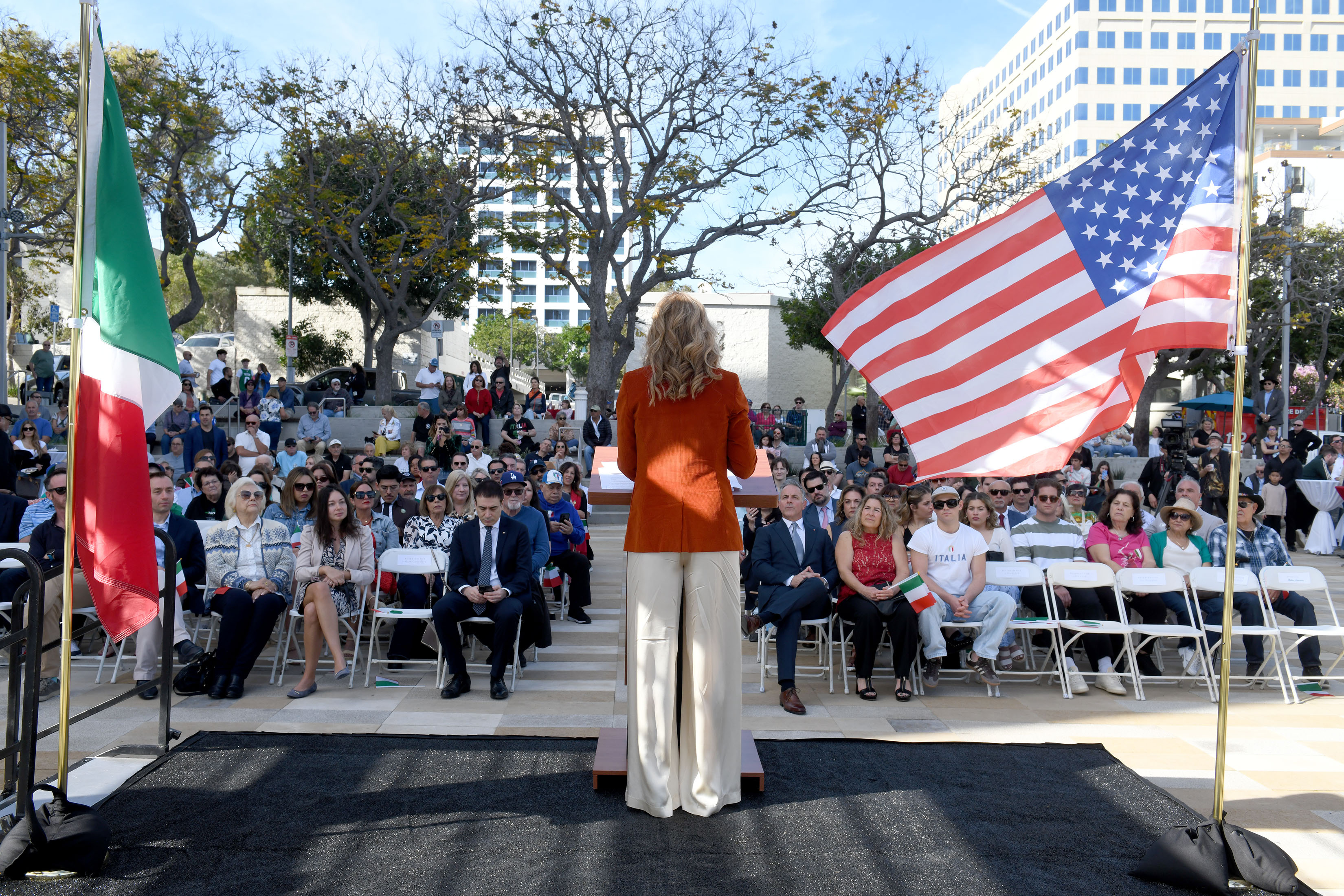 The Italian Consul General of Los Angeles Rafaella Valentini speaks...