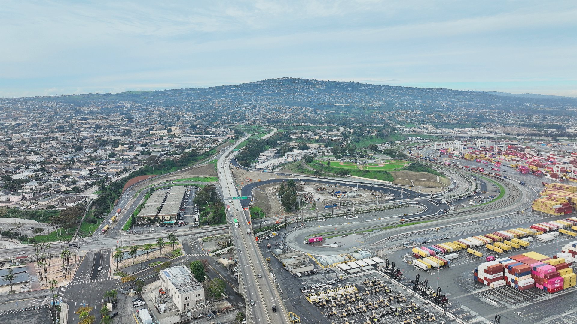 View (looking west) of $130 million Port of L.A. project...