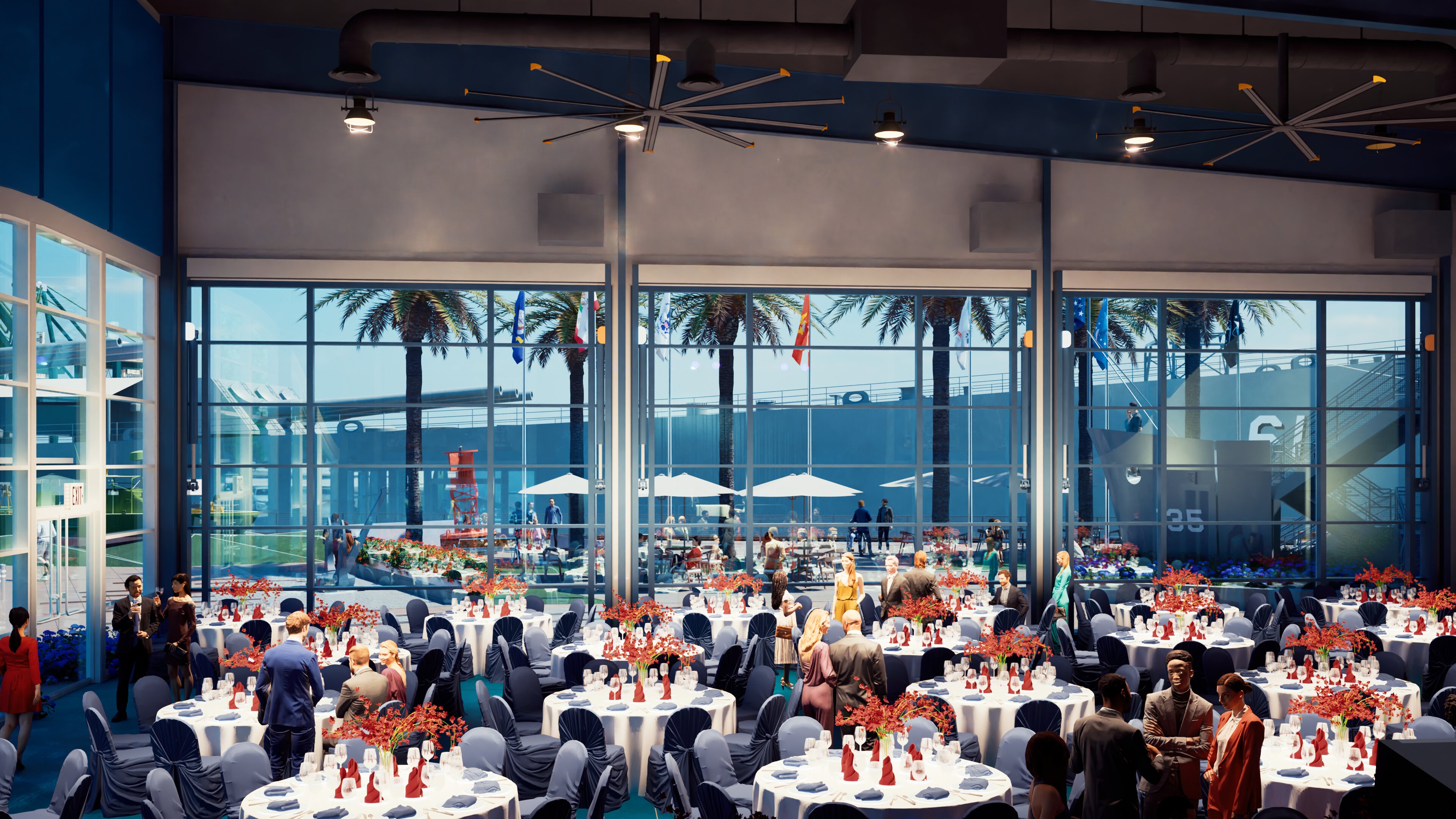 Rendering showing the inside of the visitor center proposed near...