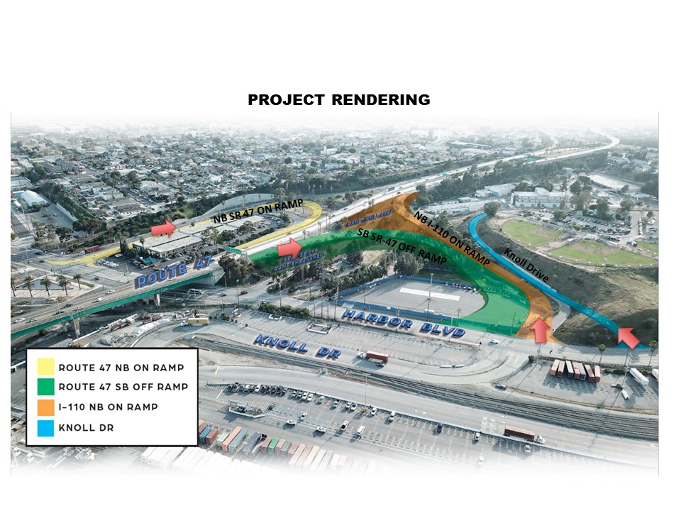 Rendering showing detours for interchange project work ongoing at Port...