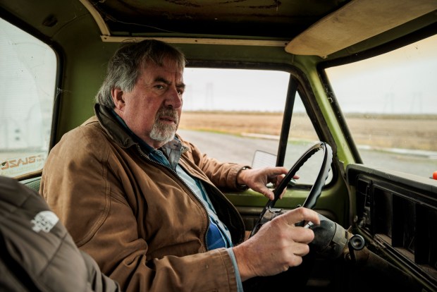 Rep. Doug LaMalfa (R-Calif.) drives around his district near his home in Richvale, where he and many others are rice farmers, on Dec. 8, 2025. LaMalfa's seat is among the Republican-held districts most endangered by redistricting enabled by California's Proposition 50 ballot measure. (Max Whittaker/The New York Times)