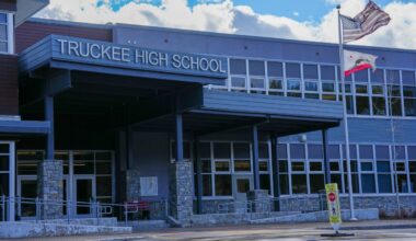 An exterior of Truckee High School is shown on Wednesday, Dec. 17, 2025 in Truckee, Calif. (AP Photo/Brooke Hess-Homeier)