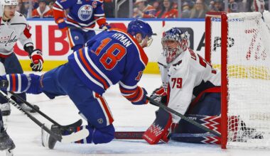 Hyman’s late goal, Bouchard’s historic performance carry Oilers over Capitals