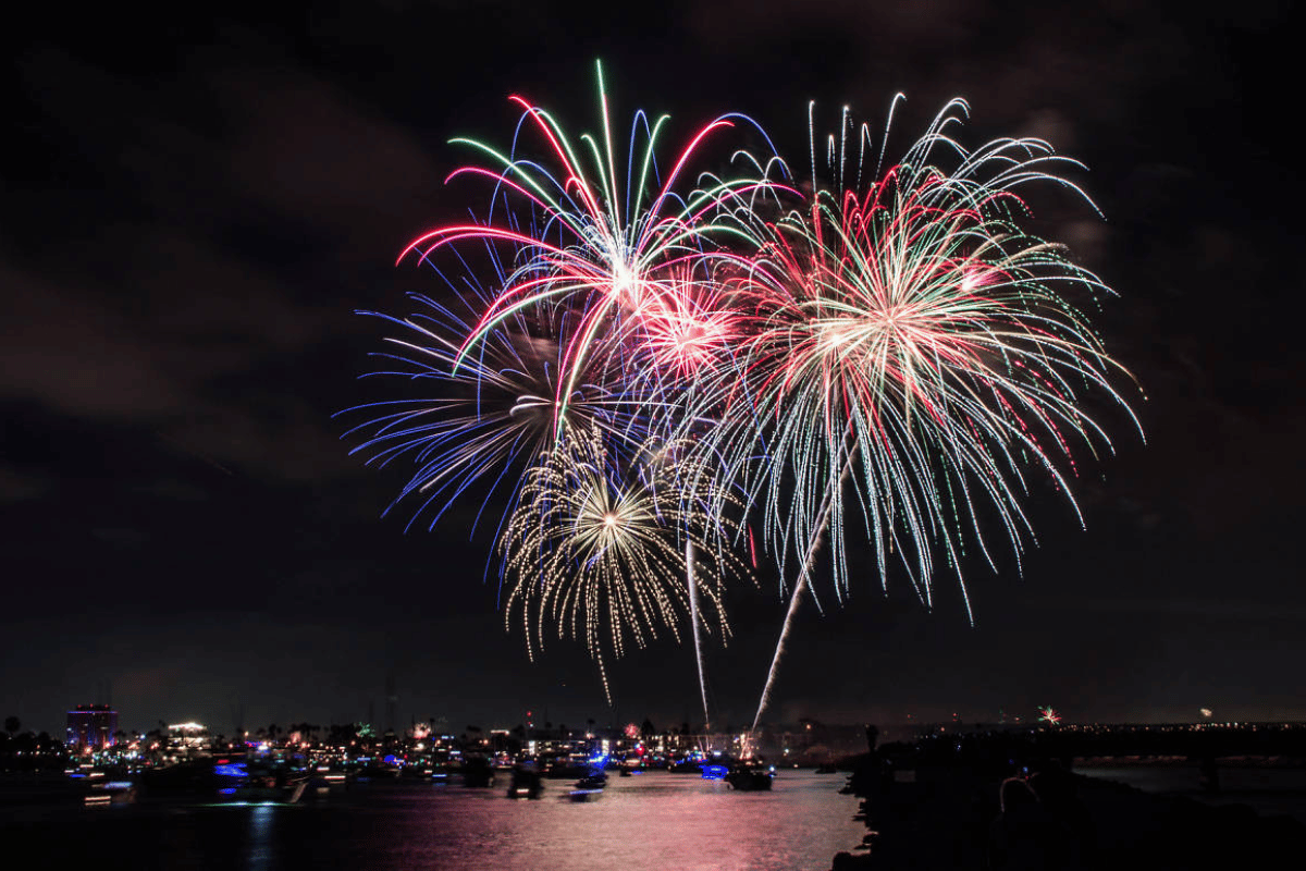 Fireworks over the harbor