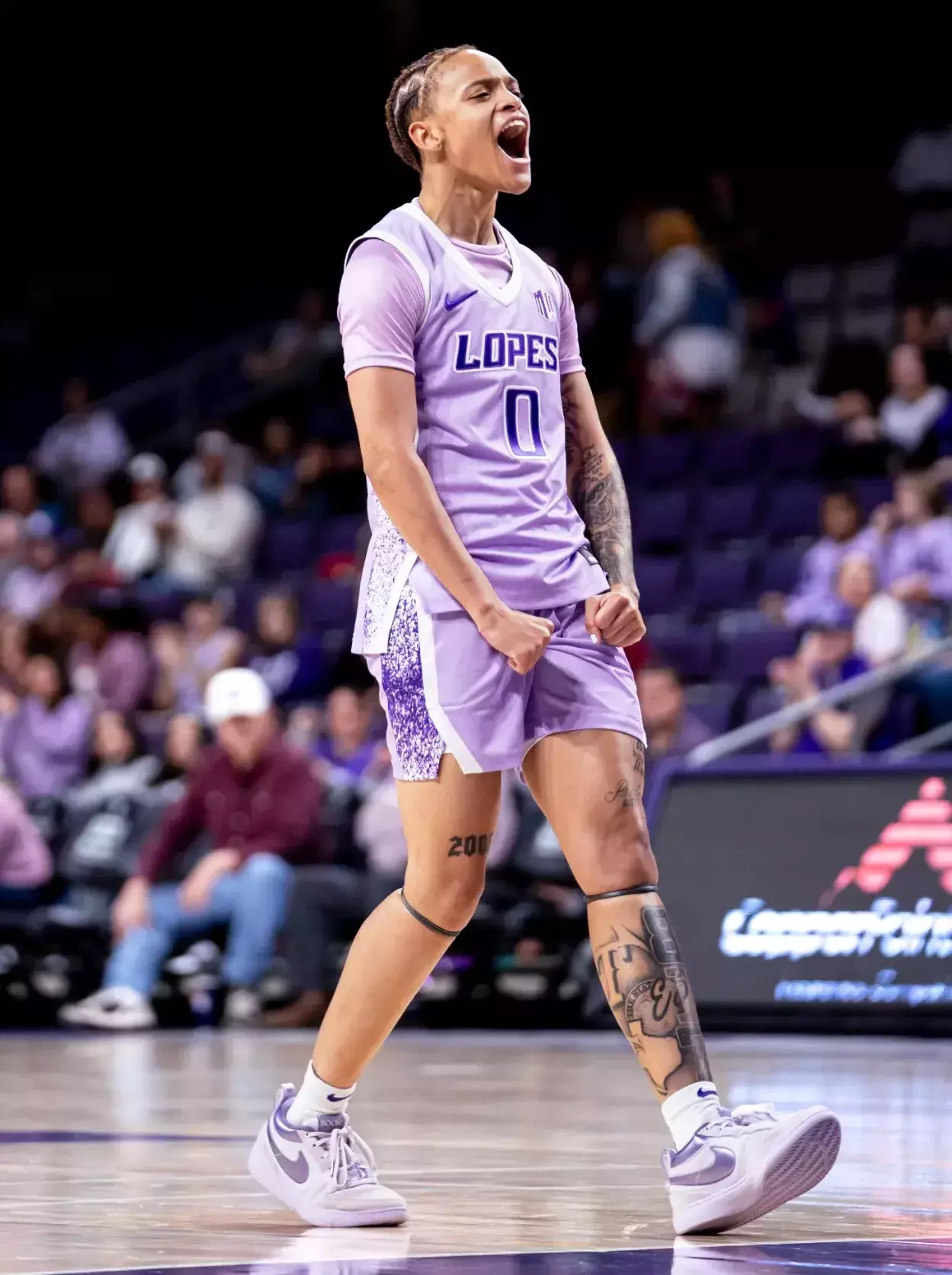 Phoenix, AZ - January 10, 2026, GCU Women's Basketball debuts their Lavender Jerseys and earn a 71-64 win against Fresno State at Global Credit Union Arena. (Photo by Brayden Stenner/GCU).