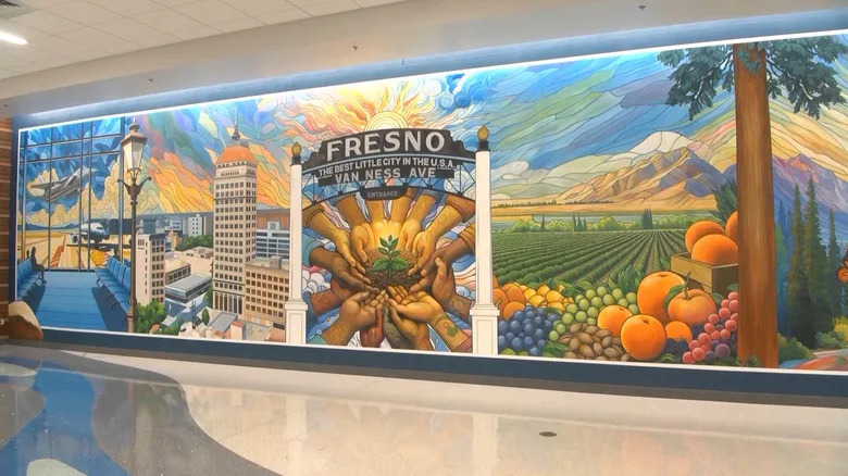 A new mural at Fresno International Airport.