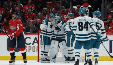 Sharks score 3 in 2nd period, hold off Capitals to start 4-game road trip