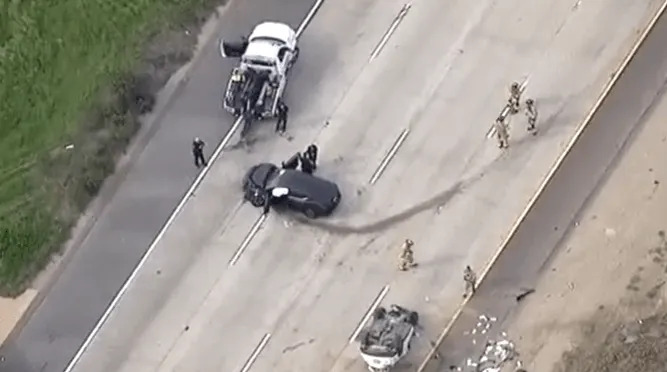 Crash on I-15 in San Diego on Jan. 28, 2026. (SkyFOX/KUSI in the Sky)
