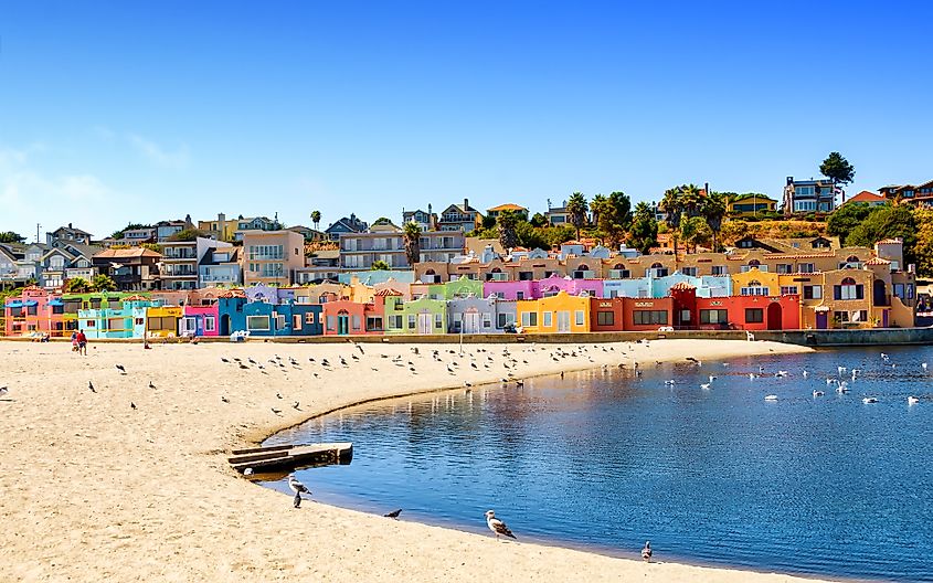 Colorful residential neighborhood in Capitola, California.