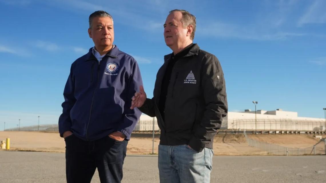 California’s newest ICE center has 1,400 detainees. What Adam Schiff and Alex Padilla saw there