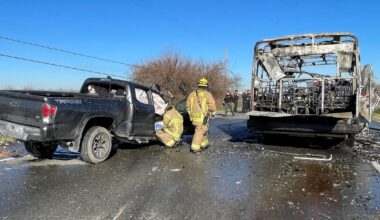 Northern California crash leaves 6 dead after pickup truck hits bus head-on