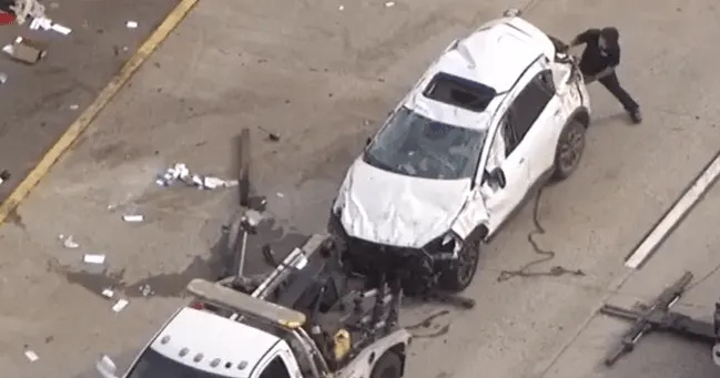 Crash on I-15 in San Diego on Jan. 28, 2026. (SkyFOX/KUSI in the Sky)