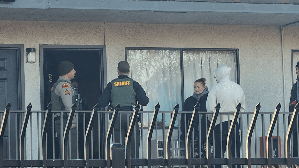 An investigation is underway in northwest Bakersfield after a man was found stabbed to death at a Motel 6, according to the Kern County Sheriff's Office. PHOTO: RD on the Scene{p}{/p}