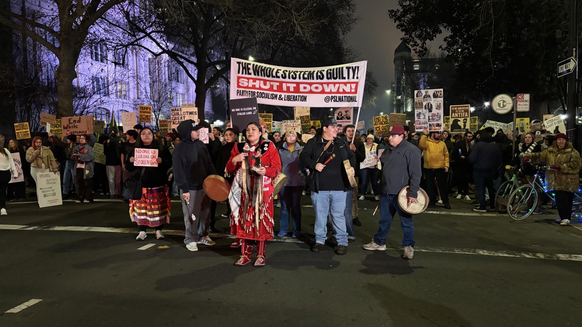 Sacramento protesters rally in solidarity with Minnesota ICE shutdown