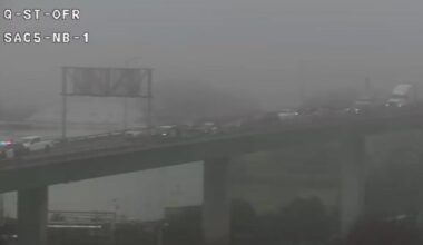Major I-5 connector in Sacramento blocked by jackknifed big rig