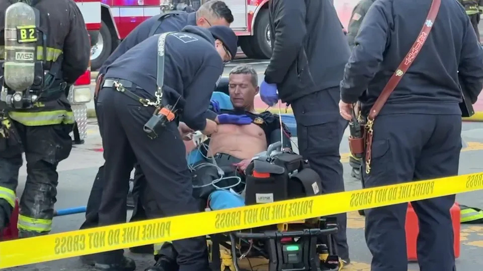 <div>At least one firefighter had to be evaluated at the scene for a minor injury. (Gregory Grinsell)</div>