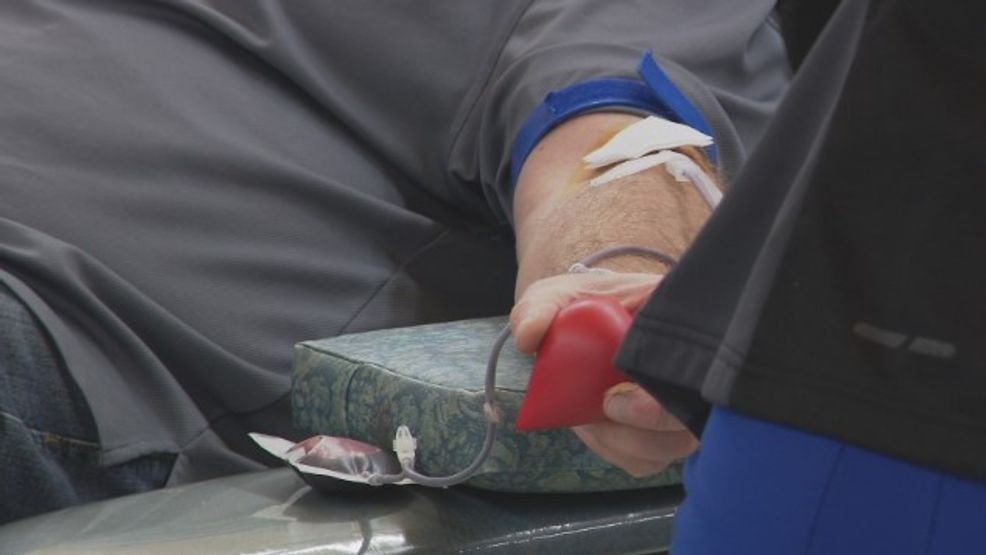 Blood donor at the Houchin Community Blood Bank in Bakersfield. It takes donors about a year and a half to donate one full gallon of blood. The blood bank is actively seeking more O- negative and O-positive blood type donors. KBAK/KBFX{p}{/p}