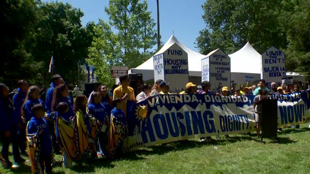 California renters rally at the Capitol, as lawmakers prepare to vote on permanent rent cap