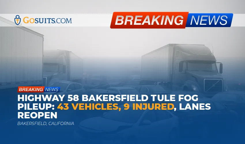 Highway 58 Bakersfield Tule Fog Pileup: 43 Vehicles, 9 Injured, Lanes Reopen