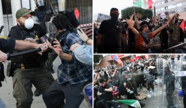 Anti-ICE protesters clash with fed agents outside DTLA federal building