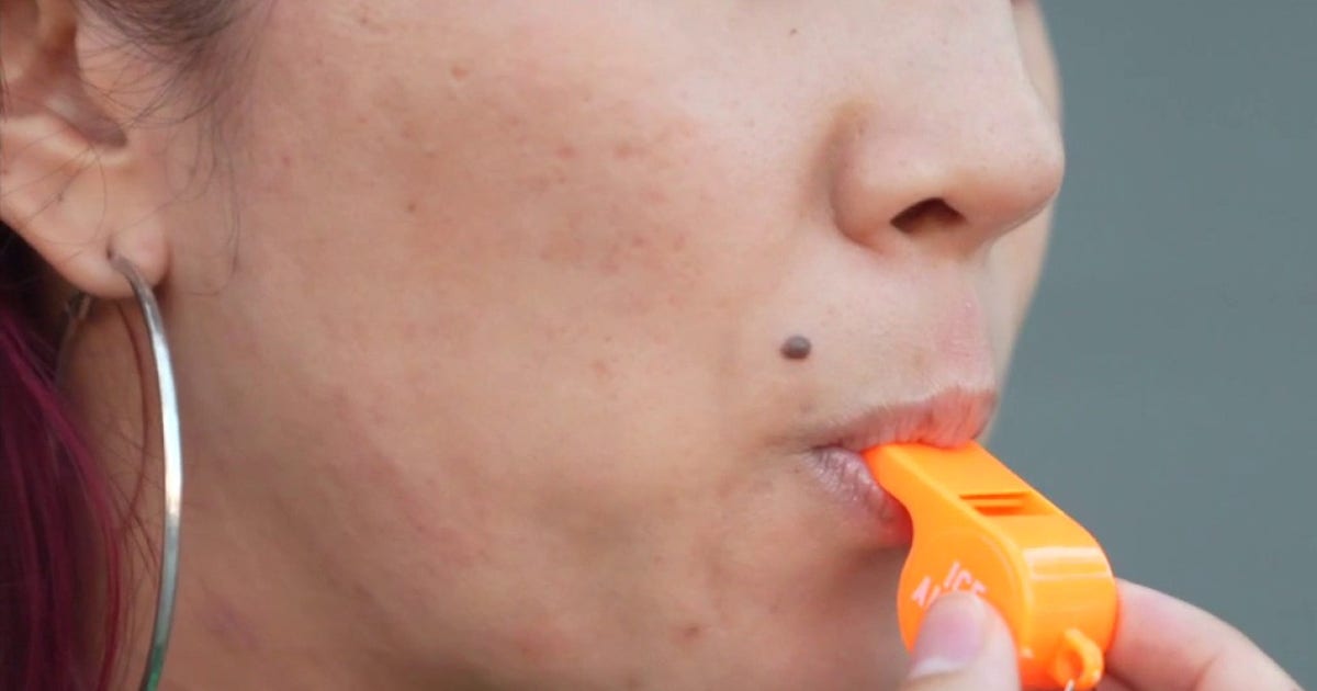 Los Angeles-based artist leads whistle movement sounding alarm against ICE activities