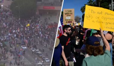 Crowd gathers in downtown LA for immigration enforcement protest – NBC Los Angeles