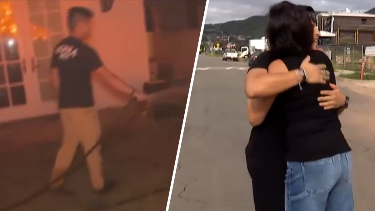 Off-duty firefighter reunites with family whose home he tried to save from Palisades Fire – NBC Los Angeles