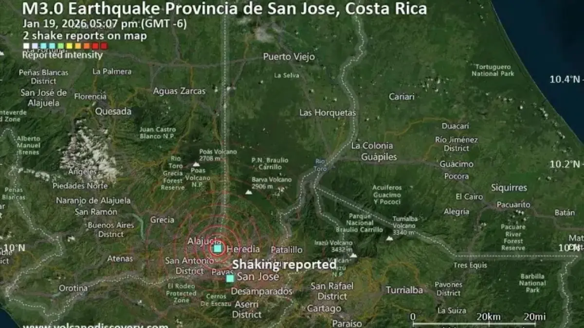 Possible Earthquake Shakes San Jose, Costa Rica Minutes Ago