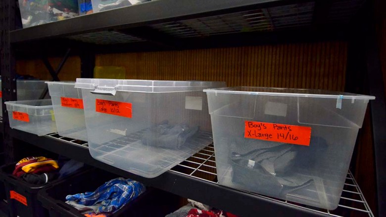 Donated boys pants are in short supply for children whose parents are seeking asylum.