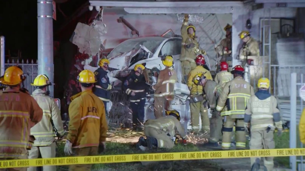 Tesla flies off freeway and crashes into Pacoima home – NBC Los Angeles