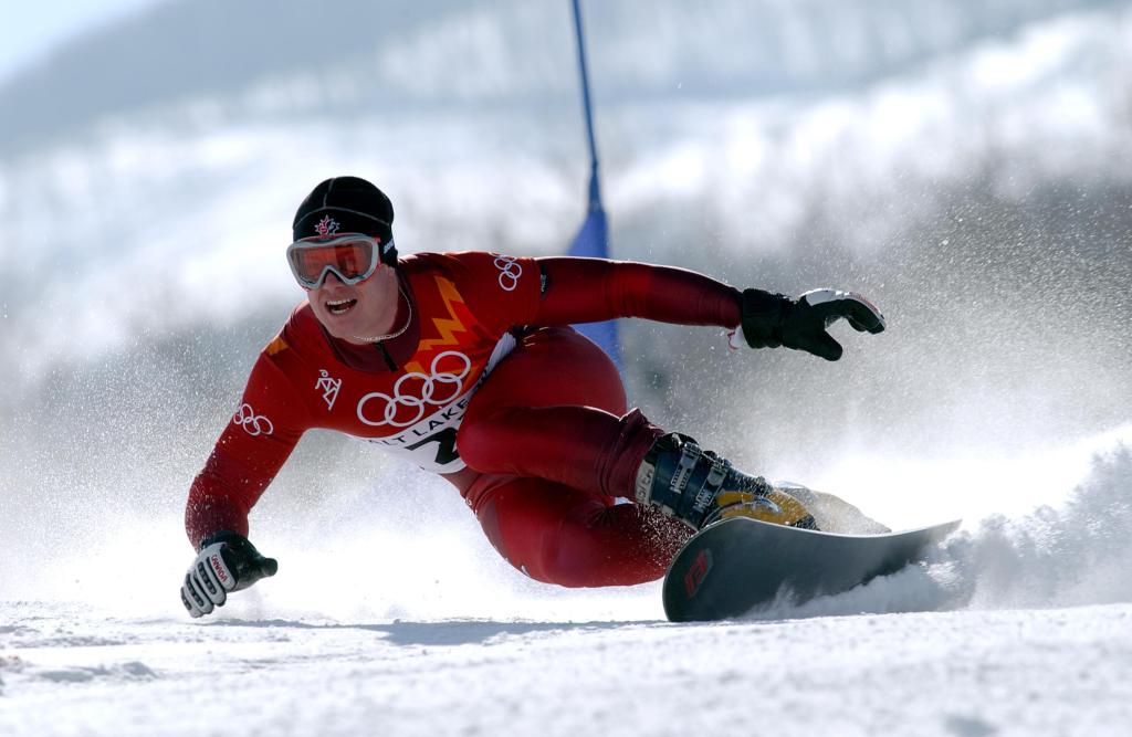 Canada's Ryan Wedding competing in the Men's Parallel Giant Slalom at the 2002 Winter Olympics.