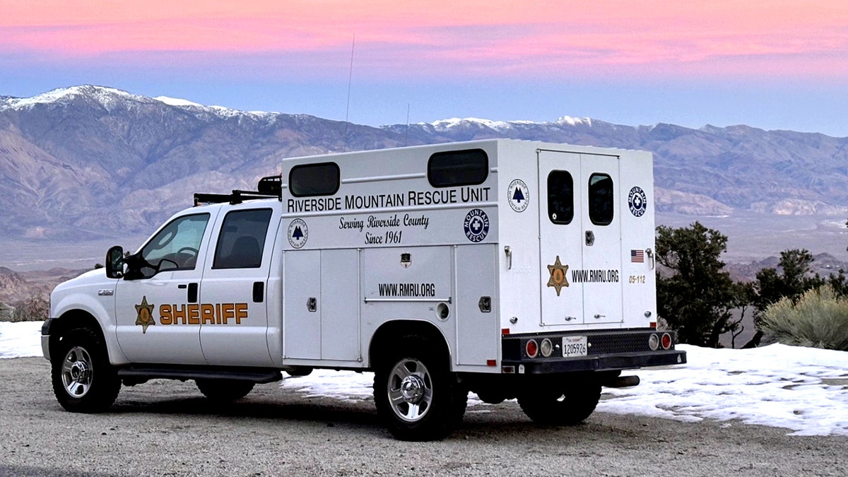 Riverside Mountain Recue Unit vehicle on snowy mountain