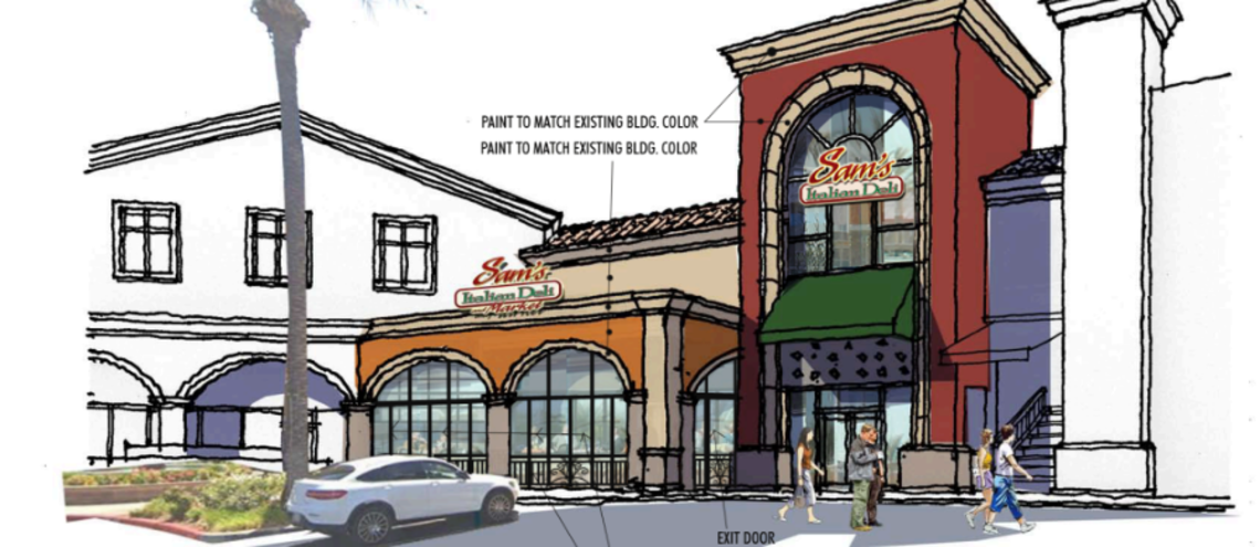 a retail building storefront drawing