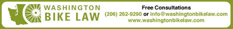 Promotion: Washington Bike Law. Free Consultation. 206.262.9290 or info@washingtonbikelaw.com.