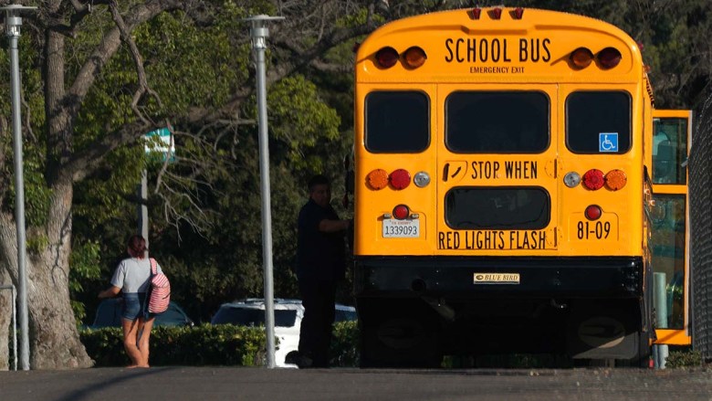 A school bus at Grossmont High School. Photo by Chris Stone