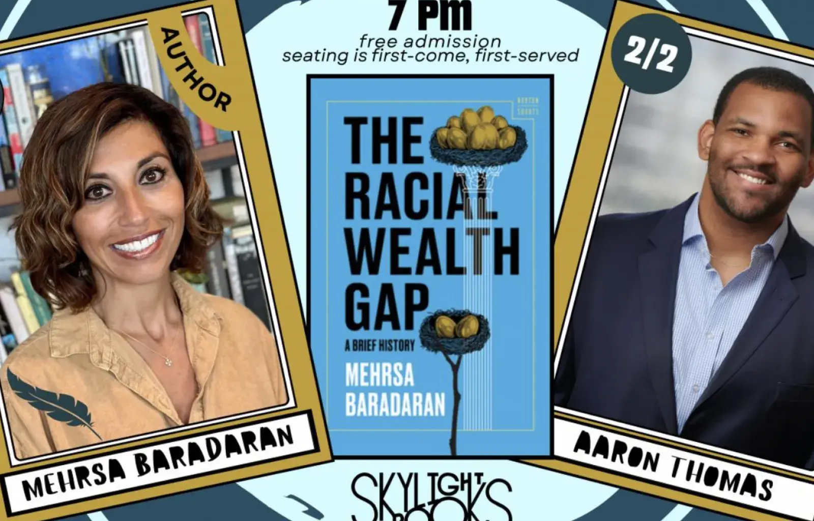 At Skylight: Mehrsa Baradaran presents THE RACIAL WEALTH GAP w/ Aaron Thomas