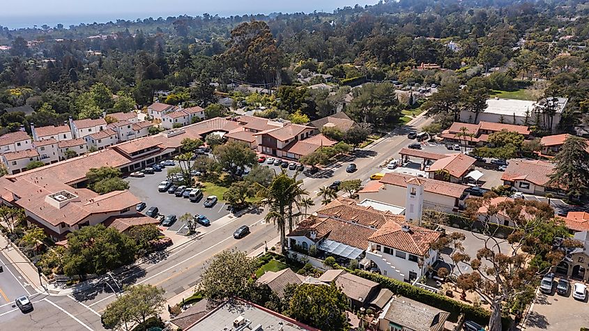 Downtown Montecito, California packs innumerable shops, restaurants, and cafes into a walkable geography.