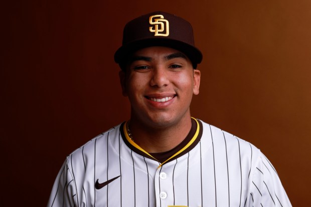 San Diego Padres' Bradgley Rodriguez on Wednesday, Feb. 19, 2025. (K.C. Alfred / The San Diego Union-Tribune)