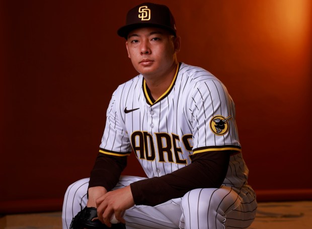 San Diego Padres' Yuki Matsui on Wednesday, Feb. 19, 2025. (K.C. Alfred / The San Diego Union-Tribune)