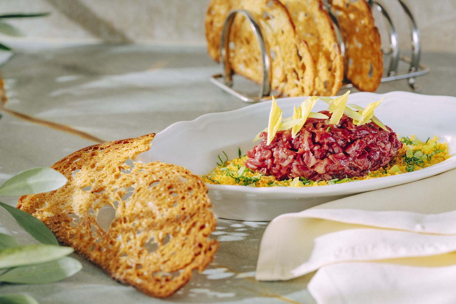 Beef Tartare Ã  la âNiÃ§oiseâ at Fleurette restaurant in San...