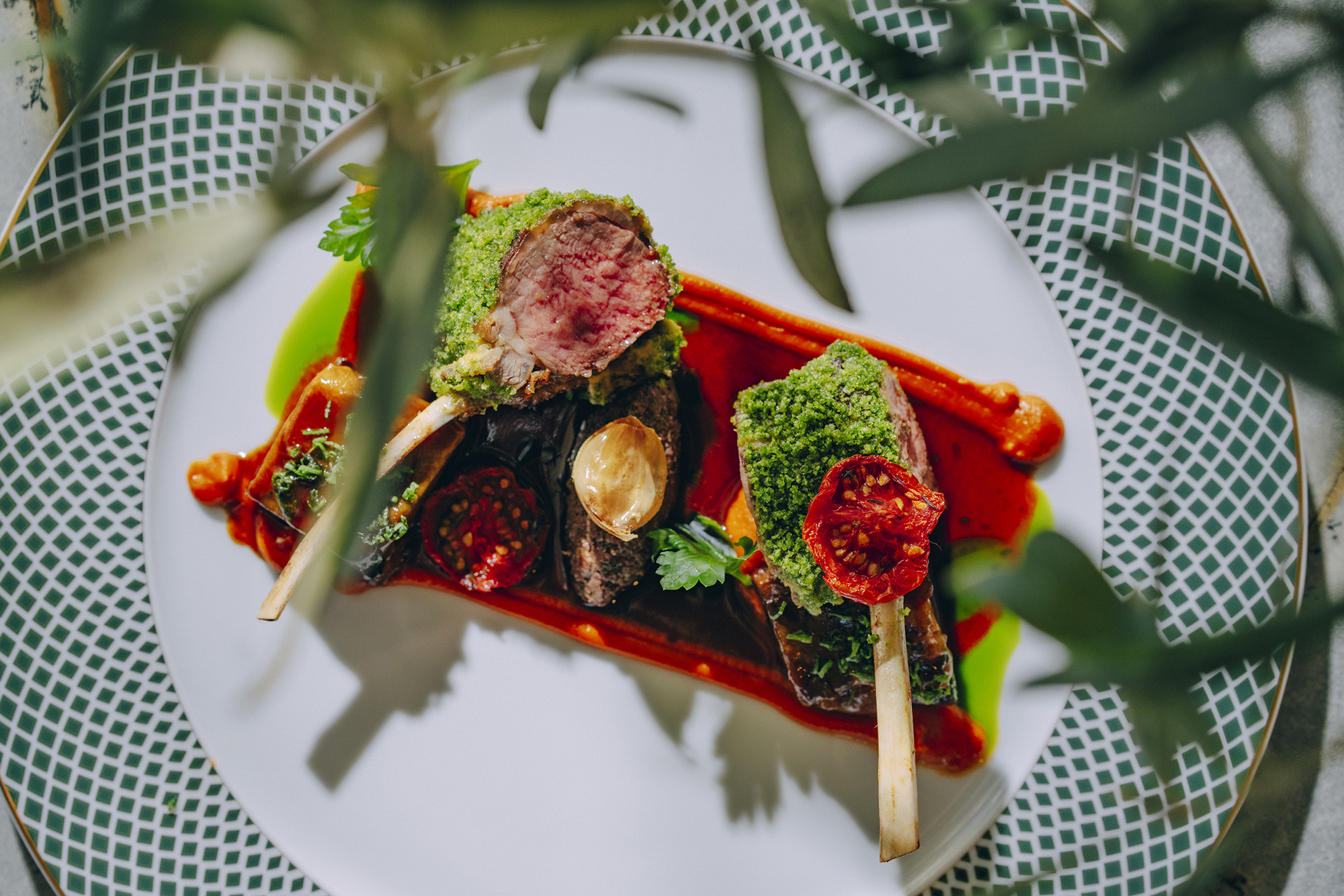 ProvenÃ§al Lamb Duo on the dinner menu at Fleurette restaurant...