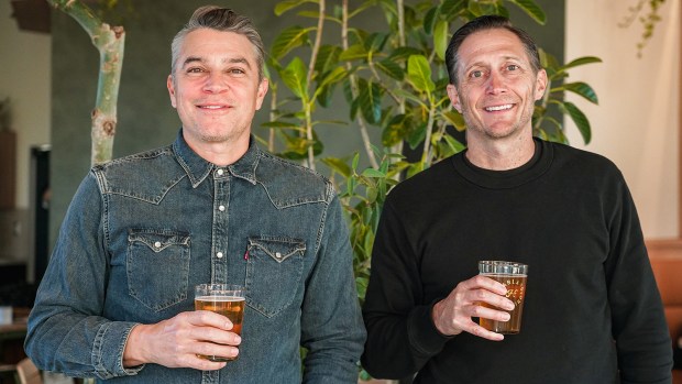 Anthony Levas, left, and Jeff Hannson are the co-founders of Harland Brewing Company in San Diego. (Harland Brewing Co.)