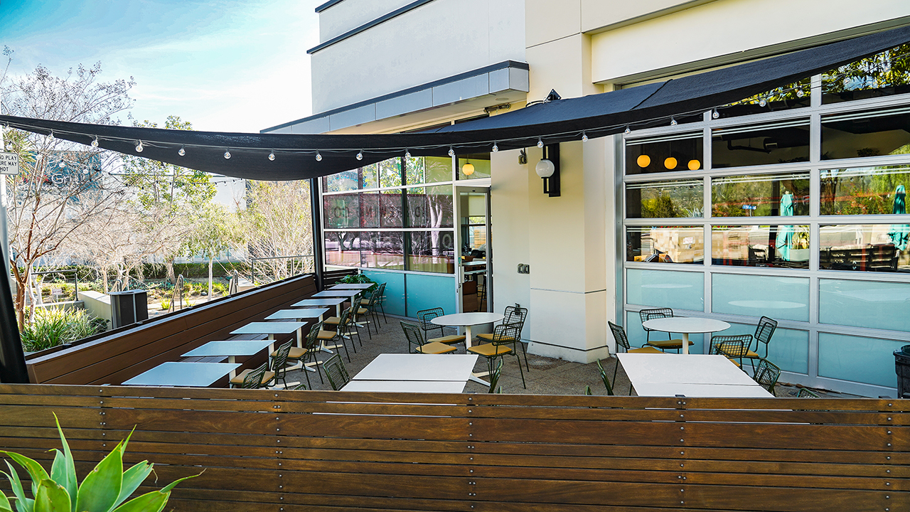 The outdoor patio at Harland Brewing Company restaurant, which opens...