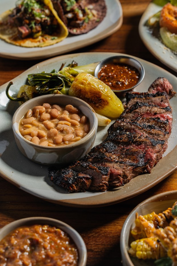 The carne asade entree at Nomáda, a new Mexican restaurant in Carlsbad that will be serving a special collaboration menu Feb. 13-15 in honor of Valentine's Day. (Kimberly Motos)