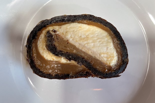 Pionino, a Peruvian cake roll at Pepino Eatery & Bakeshop in La Jolla. (Pam Kragen / The San Diego Union-Tribune)