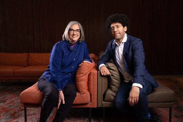 San Diego, CA - January 20: San Diego Symphony Music Director/Artistic Director Rafael Payare and President/CEO Martha Gilmer at the San Diego Symphony on Tuesday, Jan. 20, 2026, in San Diego, CA. (Nelvin C. Cepeda / The San Diego Union-Tribune)