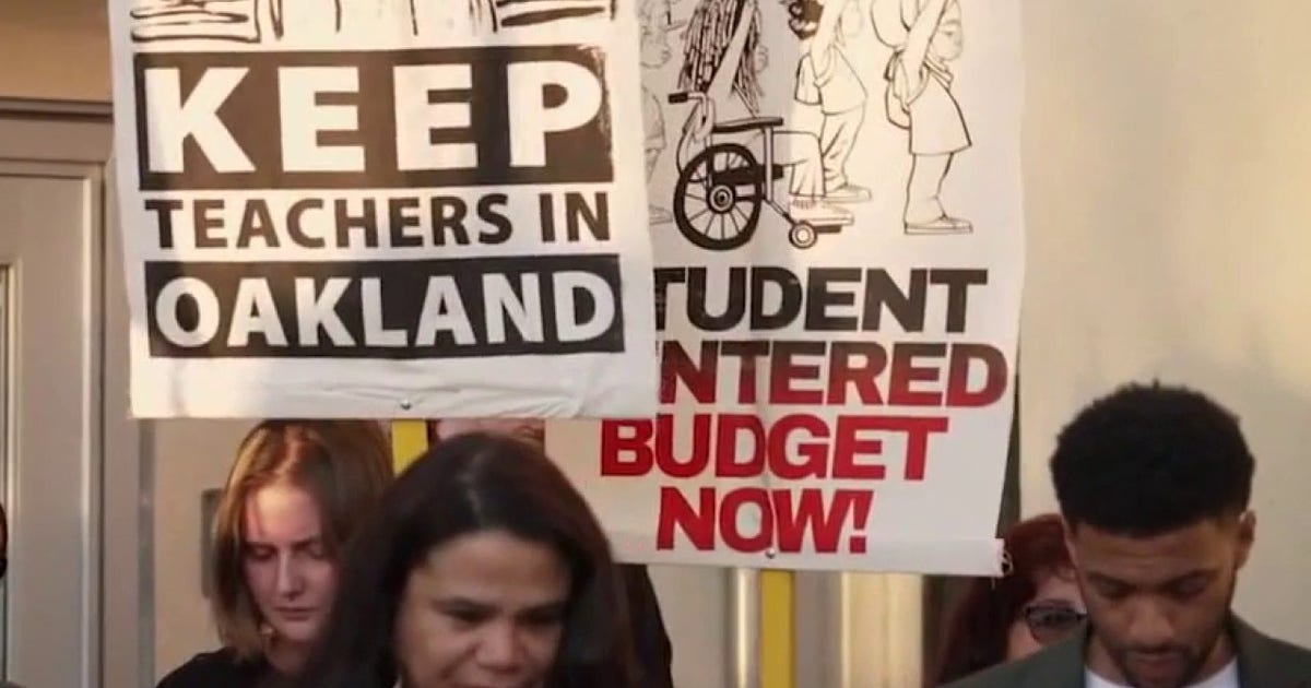 Teachers, parents rally as Oakland Unified School Board weighs cuts to close $50M budget gap