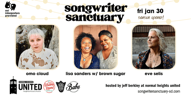 Poster for Songwriter Sanctuary event on January 30