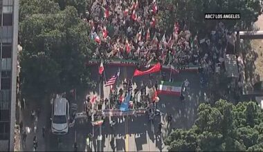 Thousands gather peacefully in Los Angeles in support of protesters in Iran